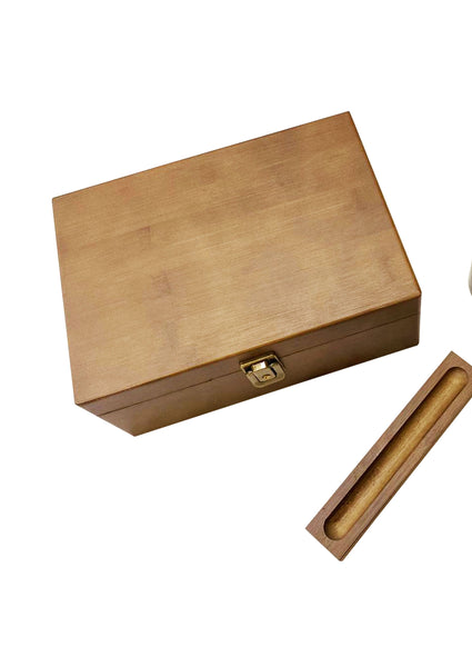 Locking Bamboo Box with key Combo | Wooden Storage Box | Lock and Removable Dividers