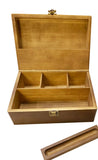 Locking Bamboo Box with key Combo | Wooden Storage Box | Lock and Removable Dividers